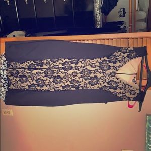 Black and beige dress